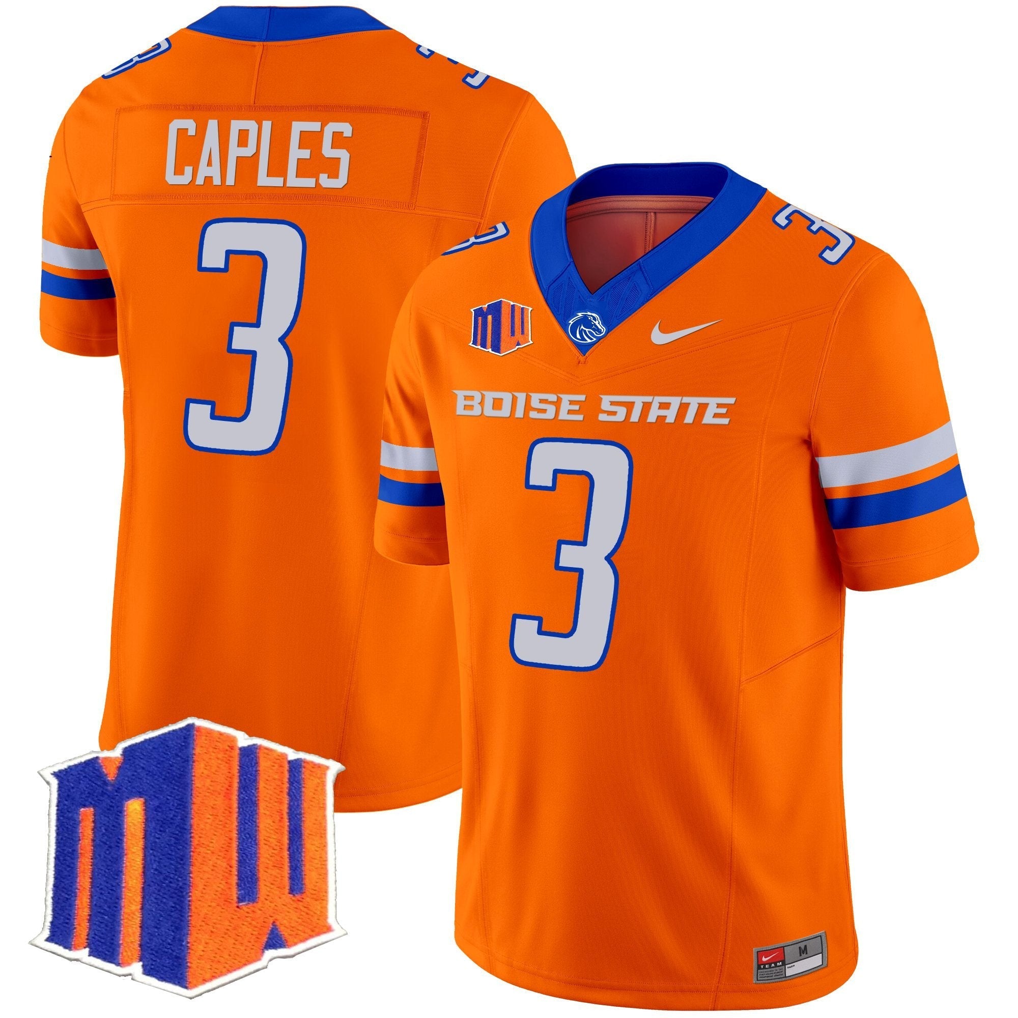 Latrell Caples Jersey #3 Boise State Broncos 2025 Vapor Stitched Orange