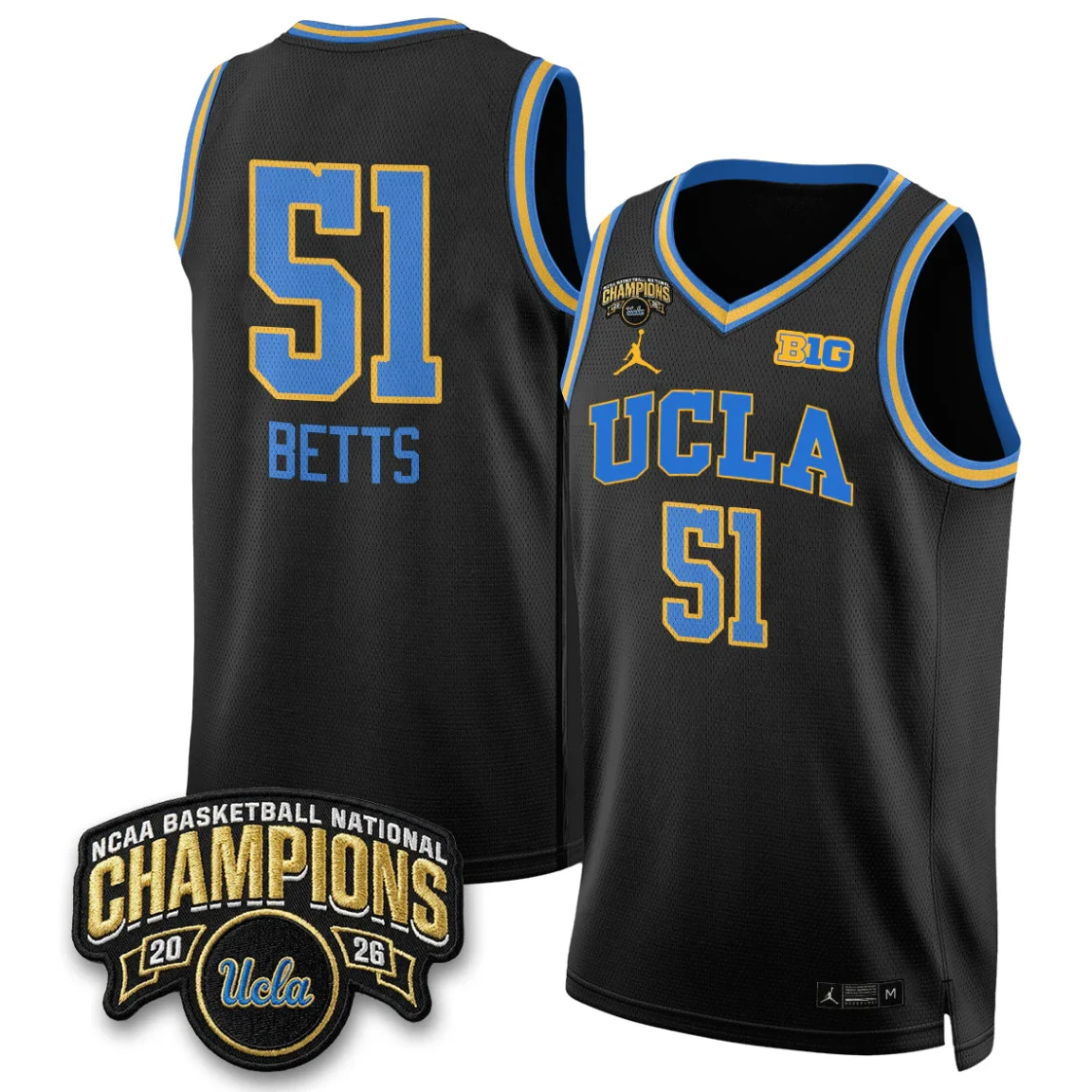Lauren Betts Jersey #51 UCLA Basketball Champion 2026 Limited Stitched