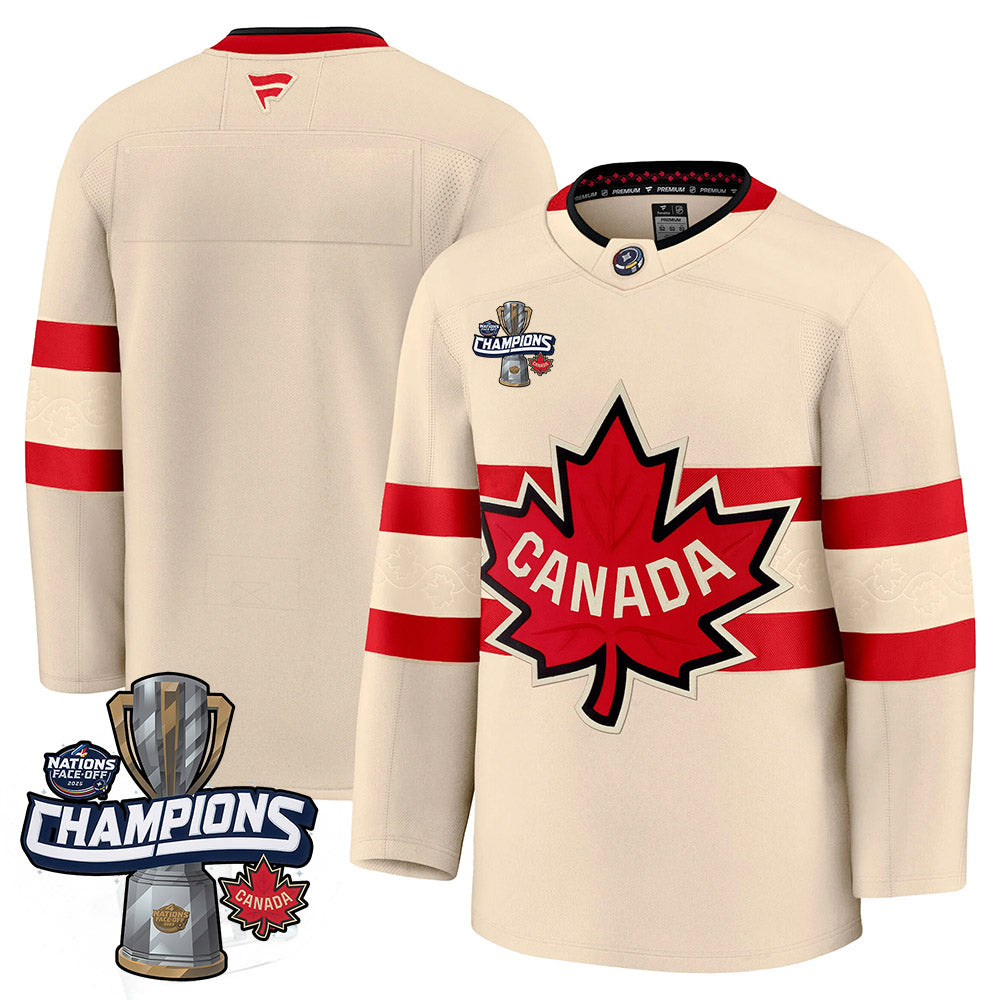 Men Canada 2025 4 Nations Face-Off Champions Jersey - All Stitched
