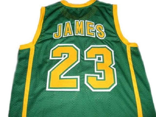 Lebron James Jersey #23 Irish High School Basketball Green