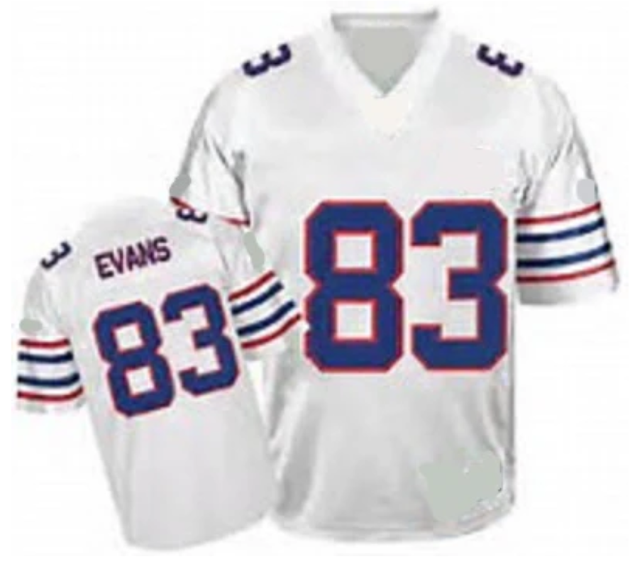 Lee Evans Jersey Buffalo Bills Custom Throwback Football White