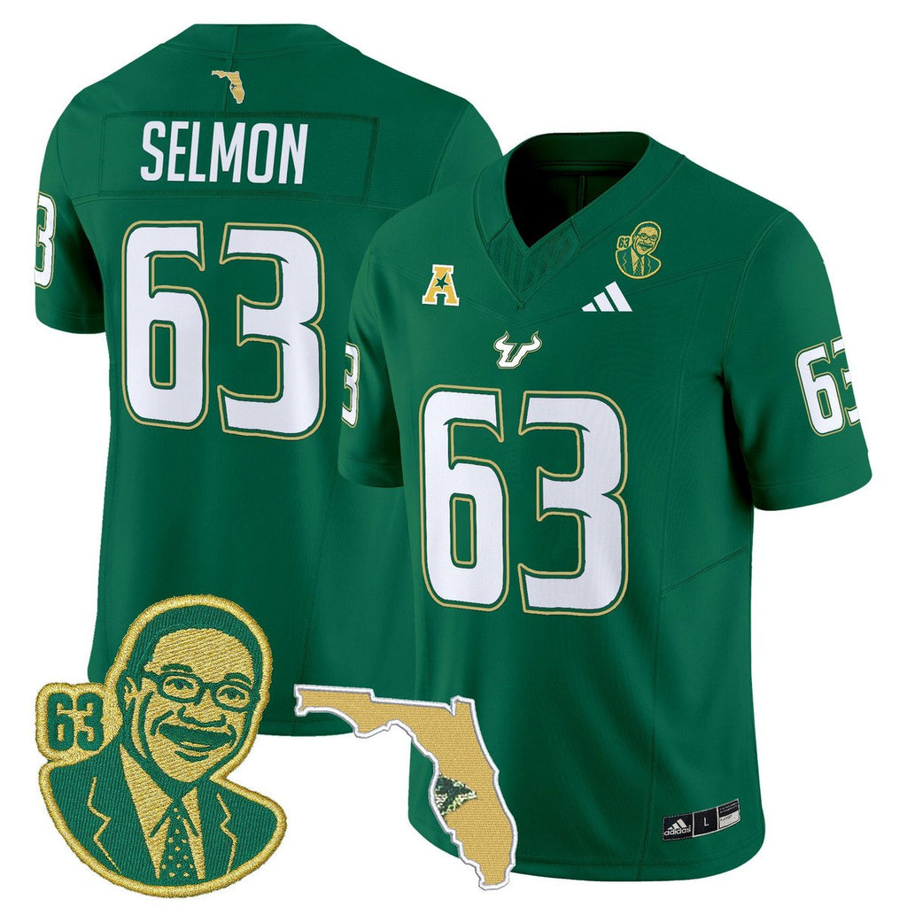Lee Roy Selmon Jersey #63 South Florida Bulls Legacy Edition Stitched Green