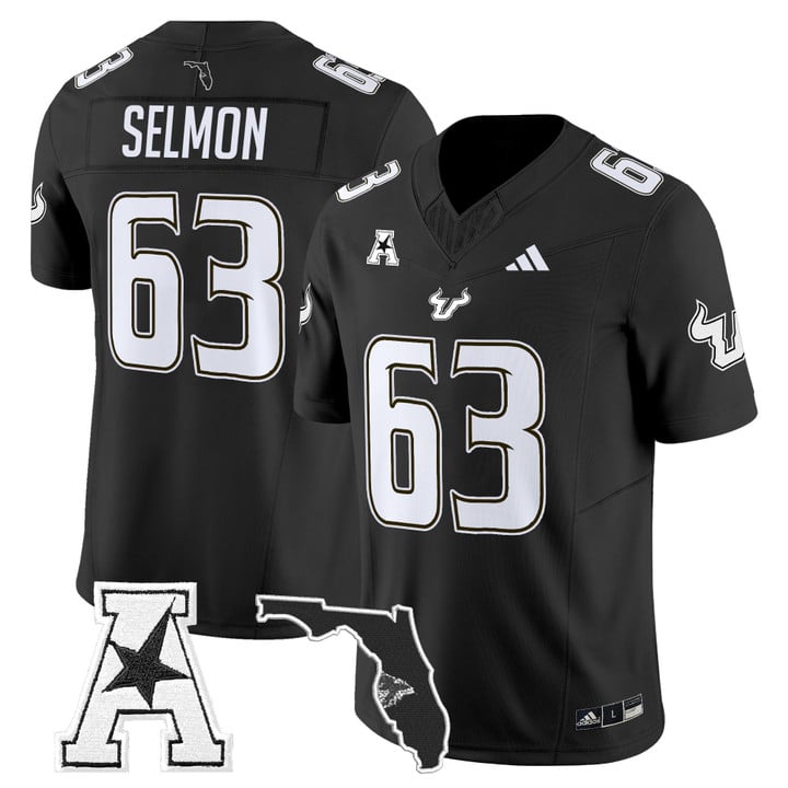 Lee Roy Selmon Jersey #63 South Florida Bulls 2025 Limited Stitched Black