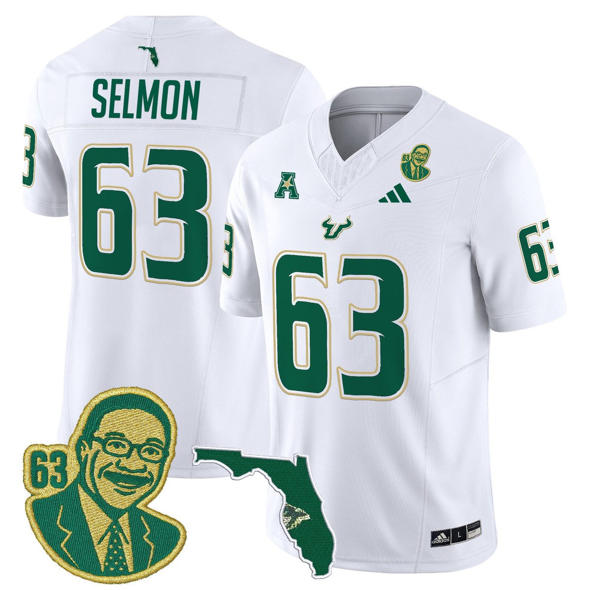 Lee Roy Selmon Jersey #63 South Florida Bulls Legacy Edition Stitched White