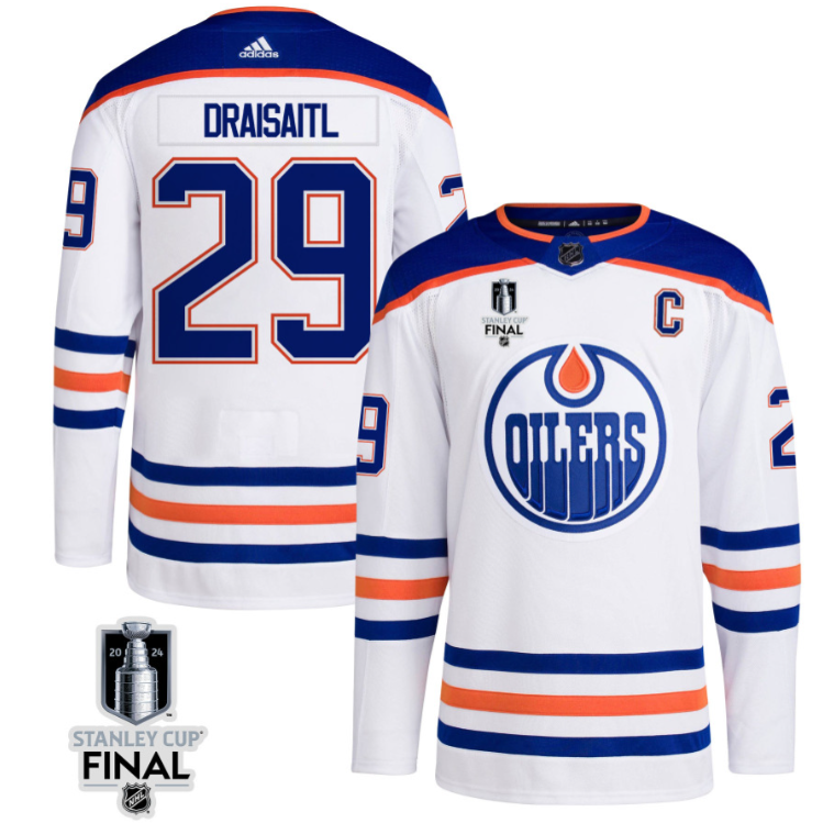 Leon Draisaitl 29 Edmonton Oilers 2024 STANLEY CUP Final Away Jersey Men, White
