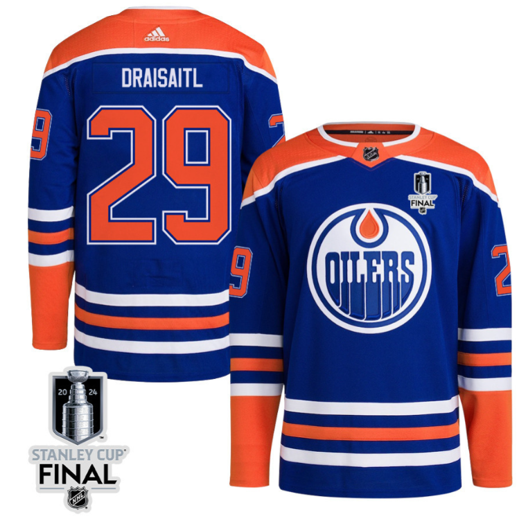 Leon Draisaitl 29 Edmonton Oilers 2024 STANLEY CUP Final Home Primegreen Jersey Men, Royal