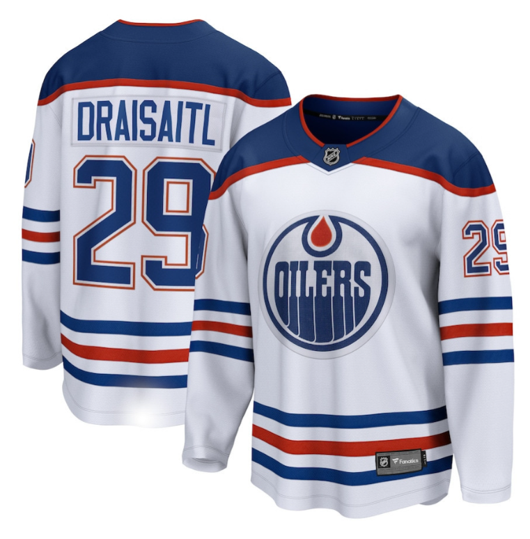 Leon Draisaitl 29 Edmonton Oilers Away Breakaway Jersey Men, White