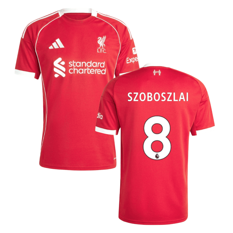 Liverpool 2025-26 SZOBOSZLAI 8 Home Jersey – Red