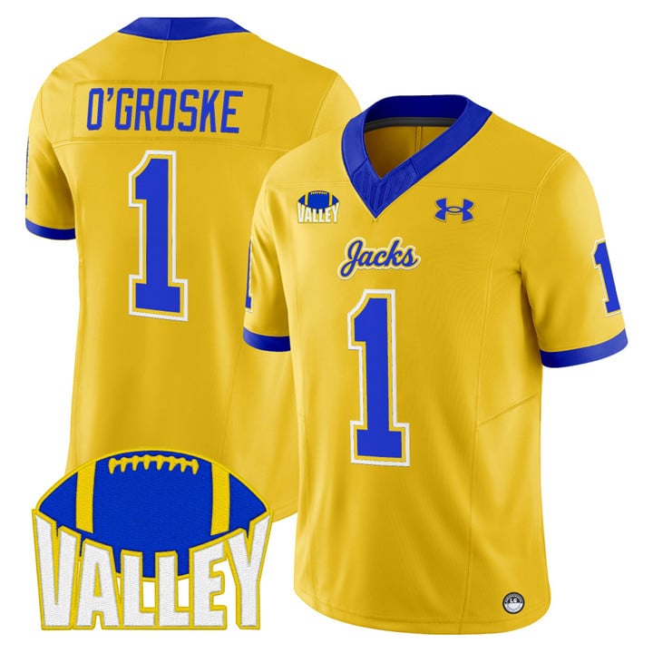 Lofton O'Groske Jersey #1 South Dakota State Jackrabbits 2025 Stitched Gold