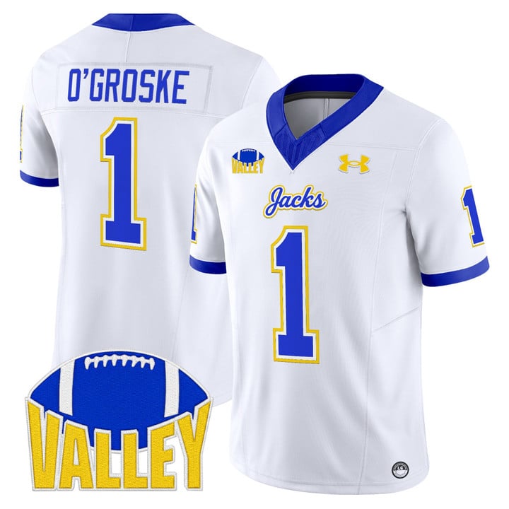 Lofton O'Groske Jersey #1 South Dakota State Jackrabbits 2025 Stitched White