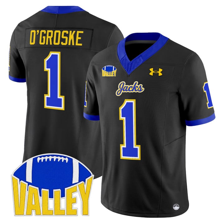 Lofton O'Groske Jersey #1 South Dakota State Jackrabbits 2025 Stitched Black