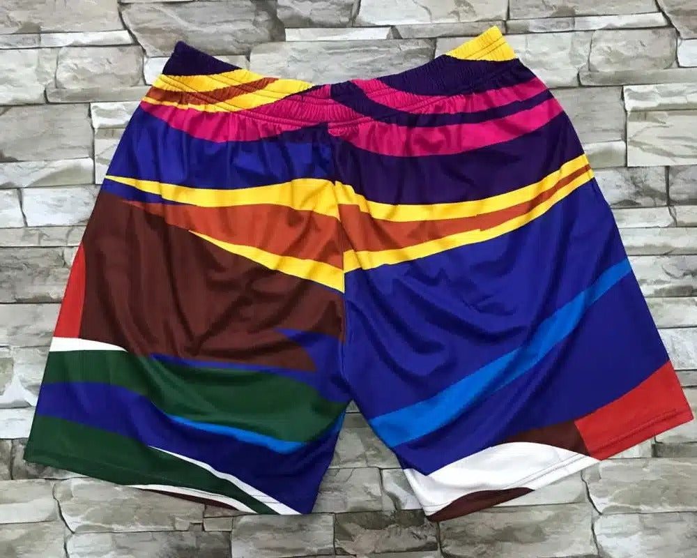 Los Angeles Lakers M&N Rainbow Big Face Shorts