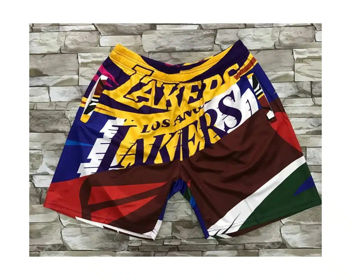 Los Angeles Lakers M&N Rainbow Big Face Shorts
