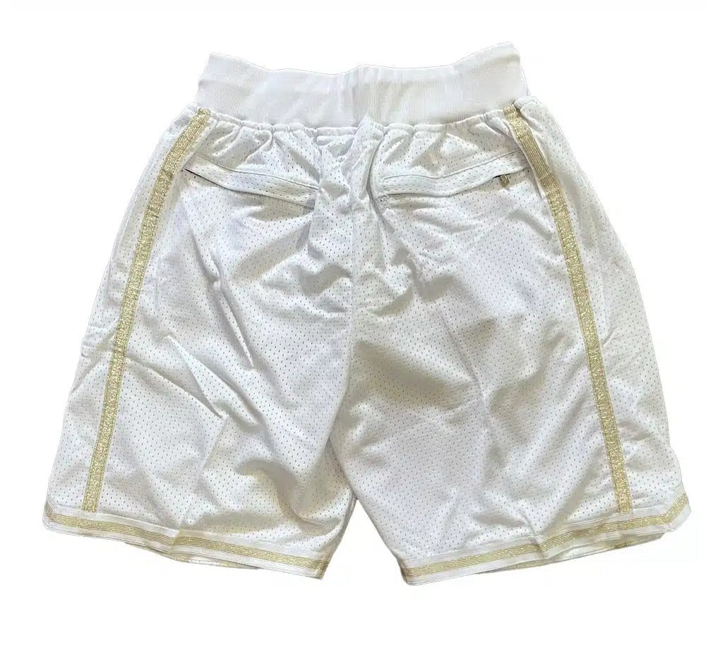 Los Angeles Lakers White MVP Throwback Shorts - Basketball Shorts Store