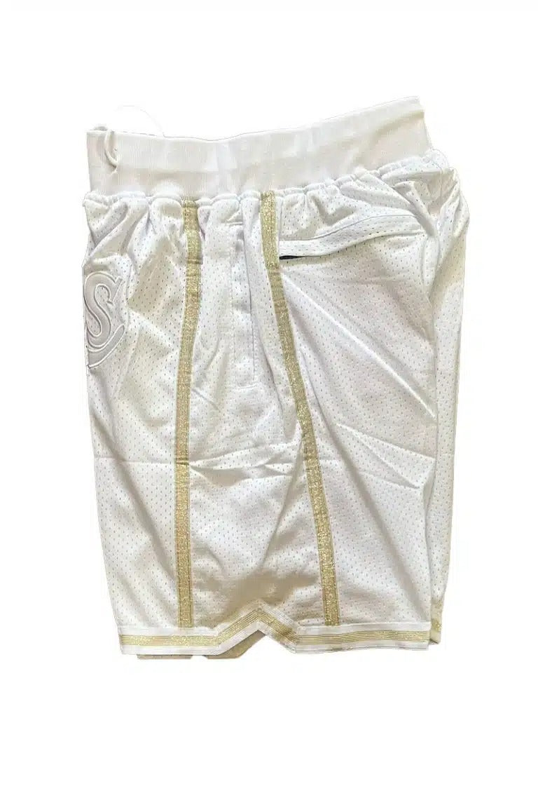 Los Angeles Lakers White MVP Throwback Shorts - Basketball Shorts Store