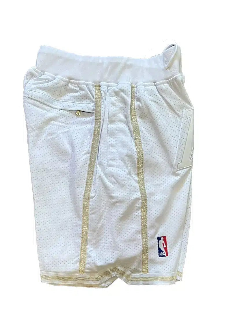 Los Angeles Lakers White MVP Throwback Shorts - Basketball Shorts Store