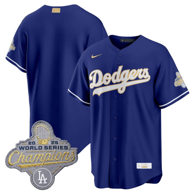 Los Angeles Dodgers Blank Royal 2026 Gold Collection Stadium Stitched Jersey