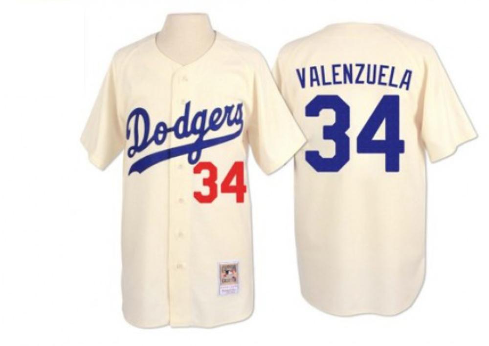 Los Angeles Dodgers Fernando Valenzuela Cream Throwback Jersey