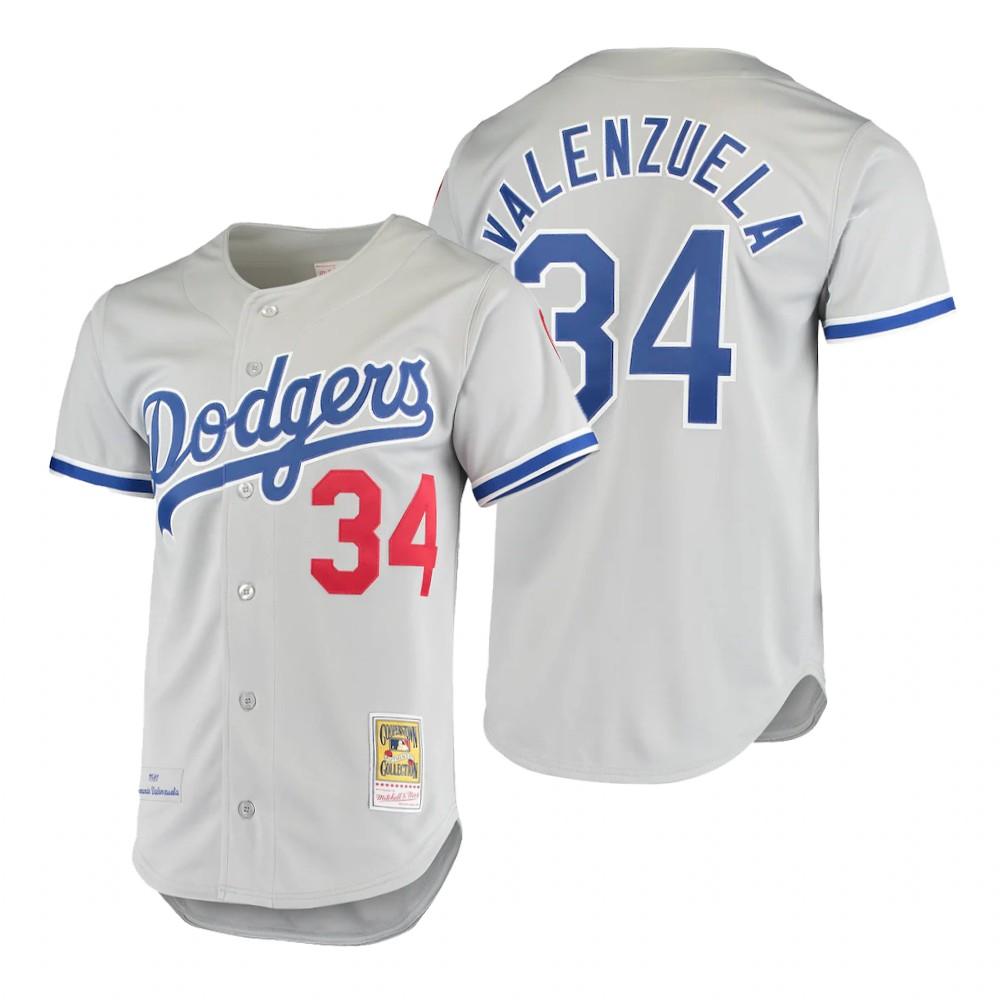 Los Angeles Dodgers Fernando Valenzuela Gray 1981 Throwback Jersey