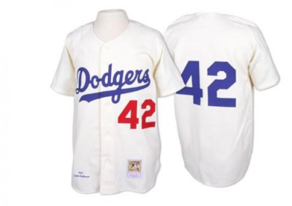 Los Angeles Dodgers Jackie Robinson White 1955 Throwback Jersey
