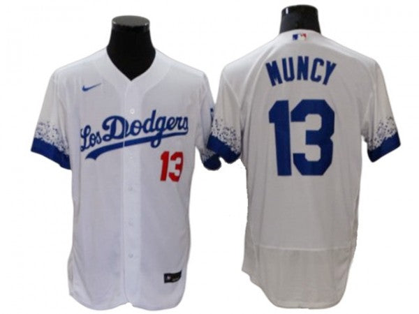 Los Angeles Dodgers #13 Max Muncy City Connect Flex Base Jersey -White