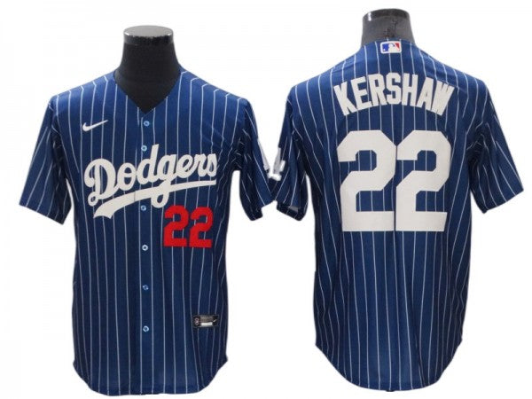 Los Angeles Dodgers #22 Clayton Kershaw Blue Pullover Hoodie