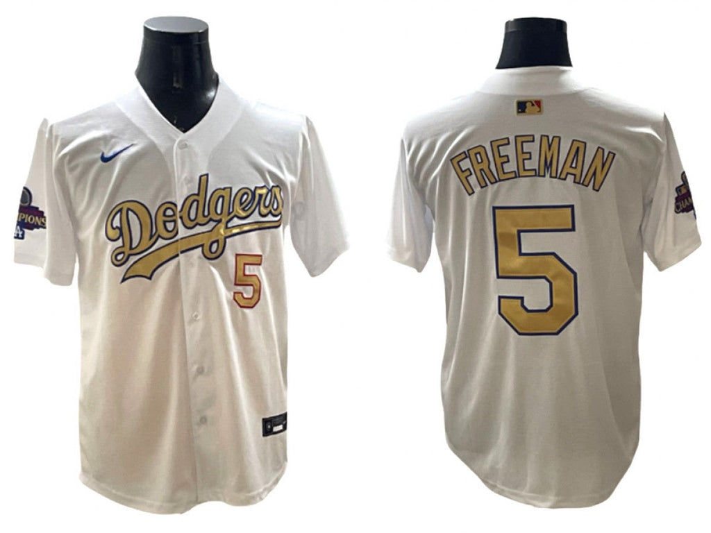 Los Angeles Dodgers #5 Freddie Freeman White 2025 Gold Collection Limited Jersey