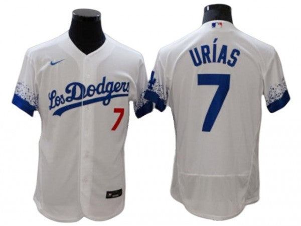 Los Angeles Dodgers #7 Julio Urías City Connect Flex Base Jersey - White