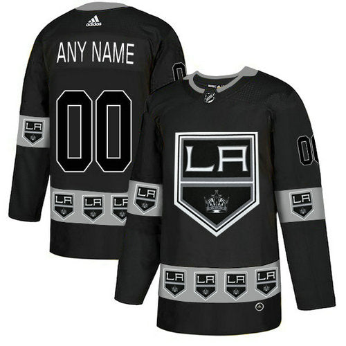 Los Angeles Kings Custom Black Team Logos Fashion Jersey