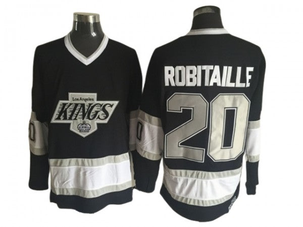 Los Angeles Kings #20 Luc Robitaille Black Pullover Hoodie