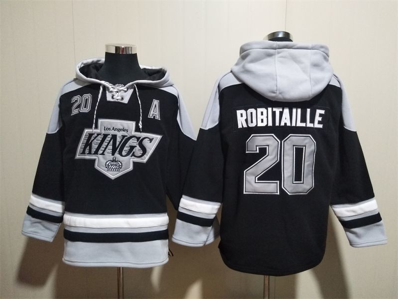 Los Angeles Kings #20 Luc Robitaille Pullover Hoodie Black