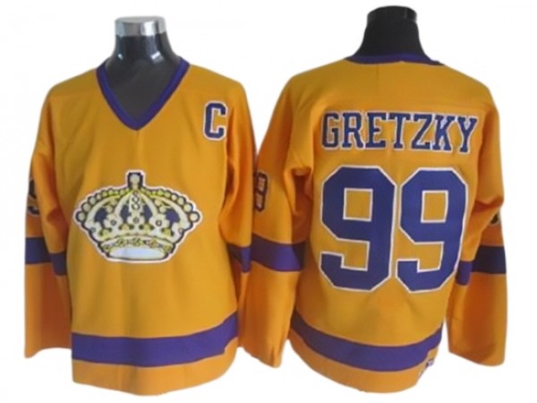 Los Angeles Kings #99 Wayne Gretzky 1970 Vintage CCM Jersey - Yellow