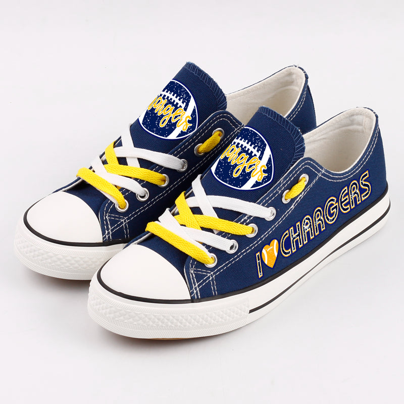 Los Angeles Chargers Low Top Canvas Sport Sneakers Shoes For Men Women Fans
