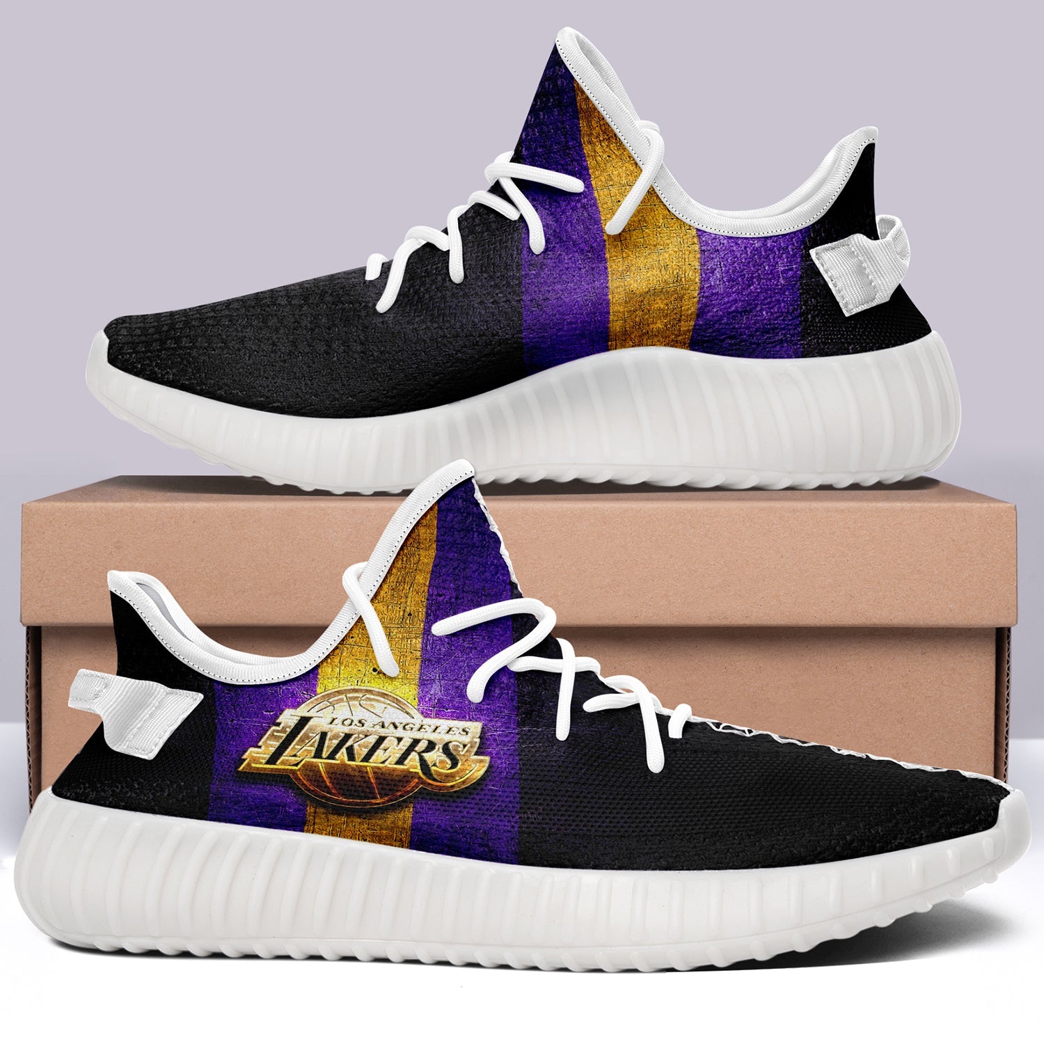Los Angeles Lakers NBA 350v Yeezy Sneakers For Men Women Fans