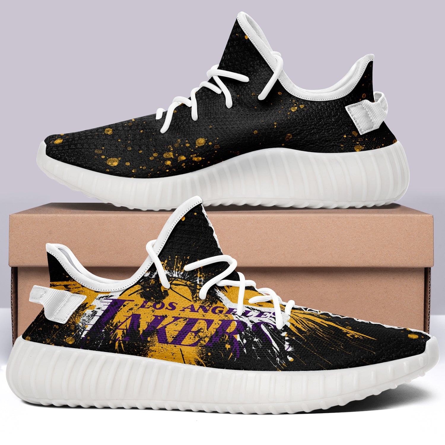 Los Angeles Lakers V8 NBA 350v Yeezy Sneakers For Men Women Fans