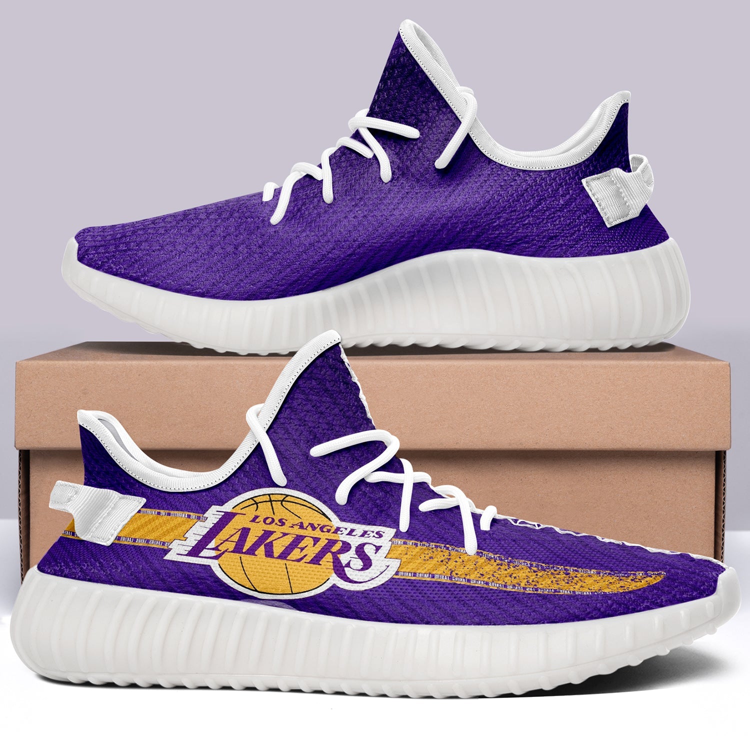 Los Angeles Lakers NBA 350v Yeezy Sneakers For Men Women Fans