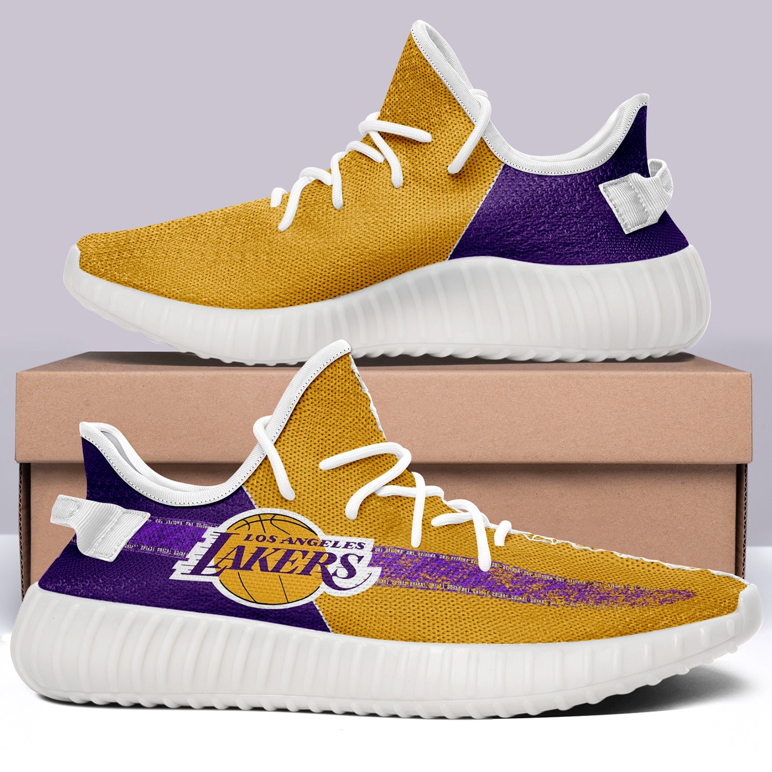 Los Angeles Lakers NBA 350v Yeezy Sneakers For Men Women Fans
