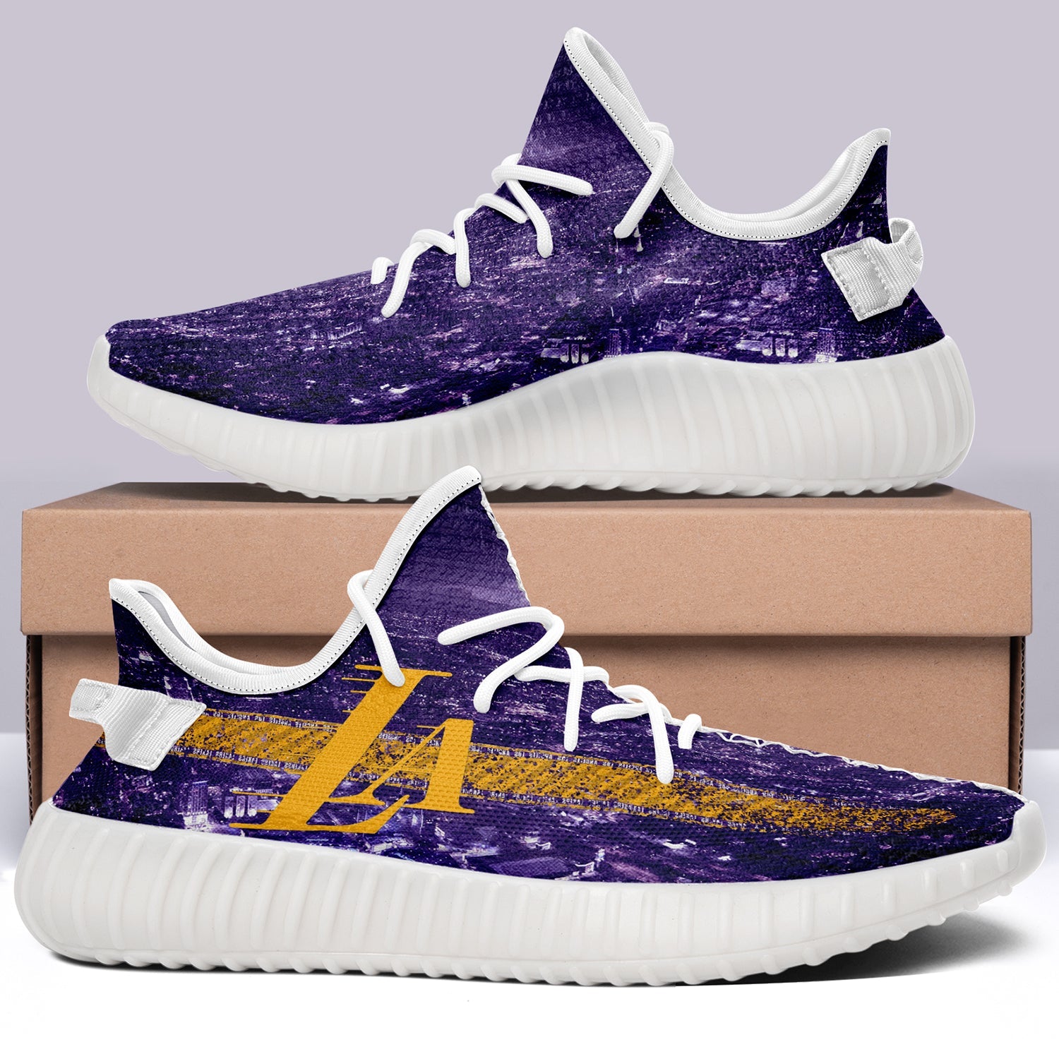 Los Angeles Lakers NBA 350v Yeezy Sneakers For Men Women Fans