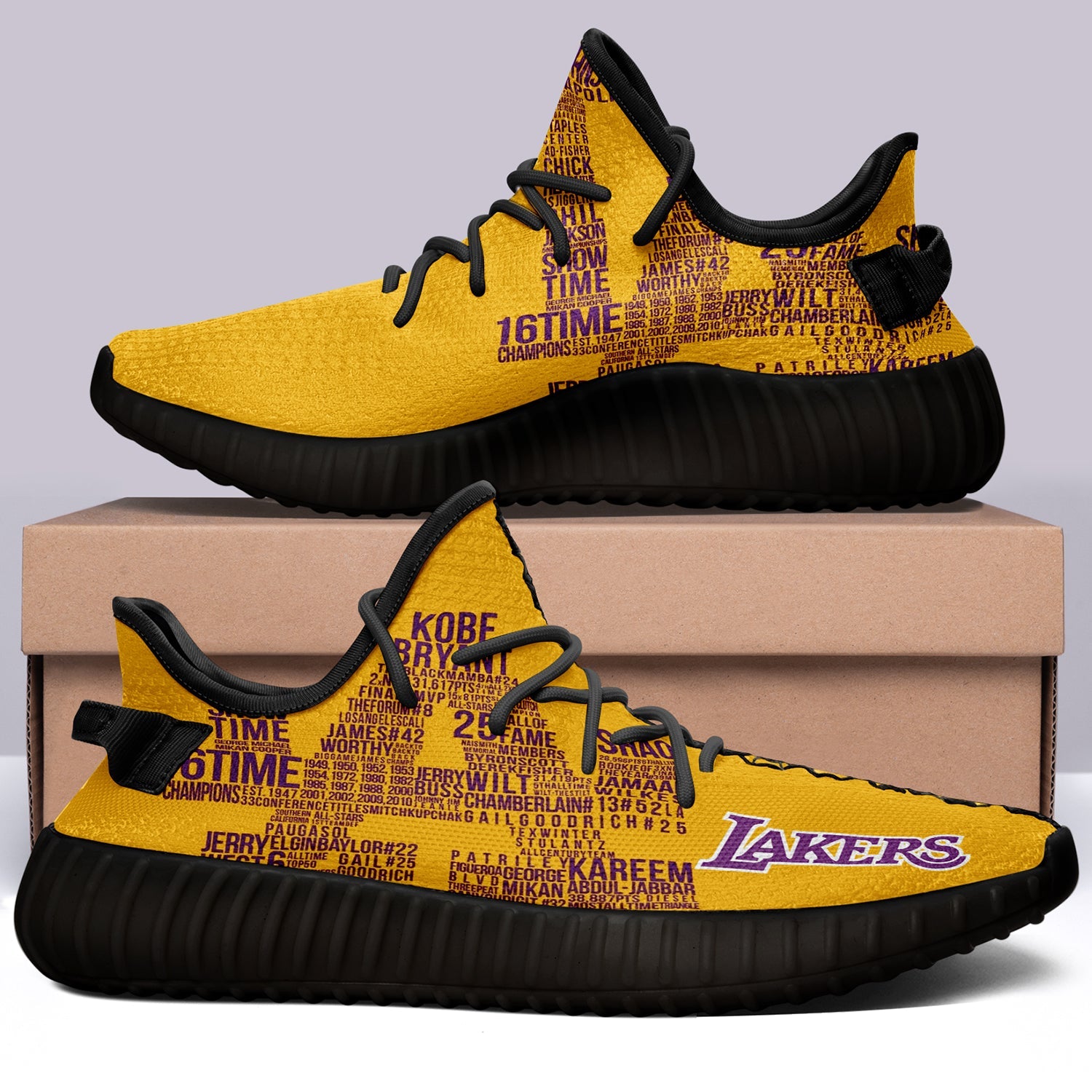 Los Angeles Lakers NBA 350v Yeezy Sneakers For Men Women Fans