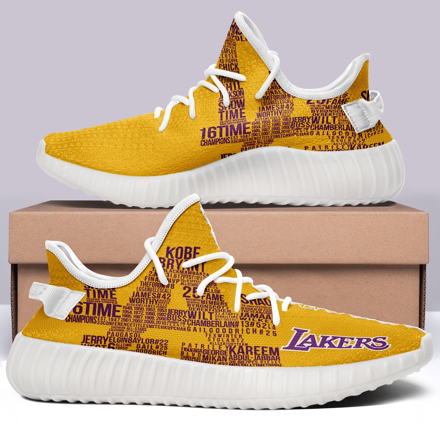 Los Angeles Lakers NBA 350v Yeezy Sneakers For Men Women Fans