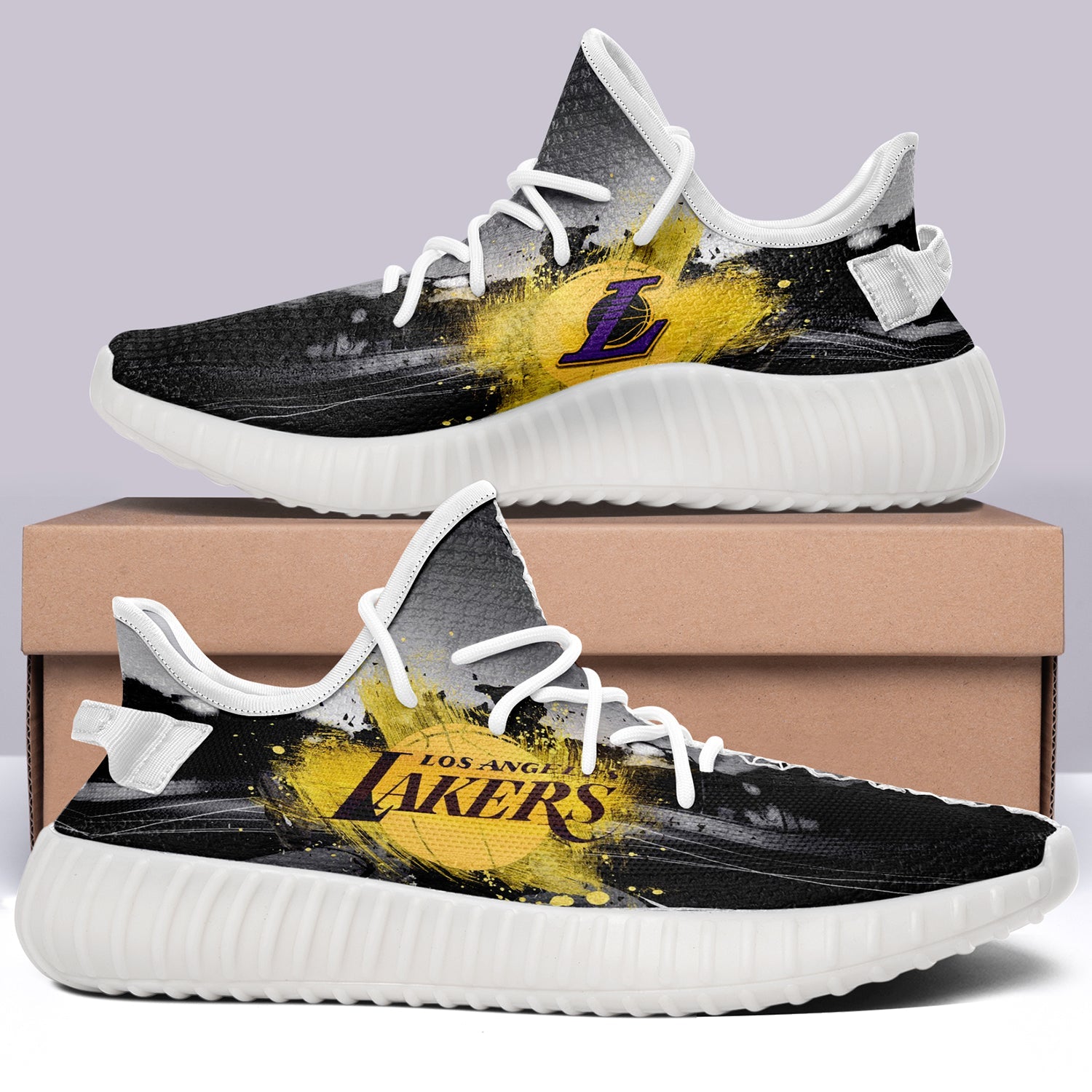 Los Angeles Lakers NBA 350v Yeezy Sneakers For Men Women Fans