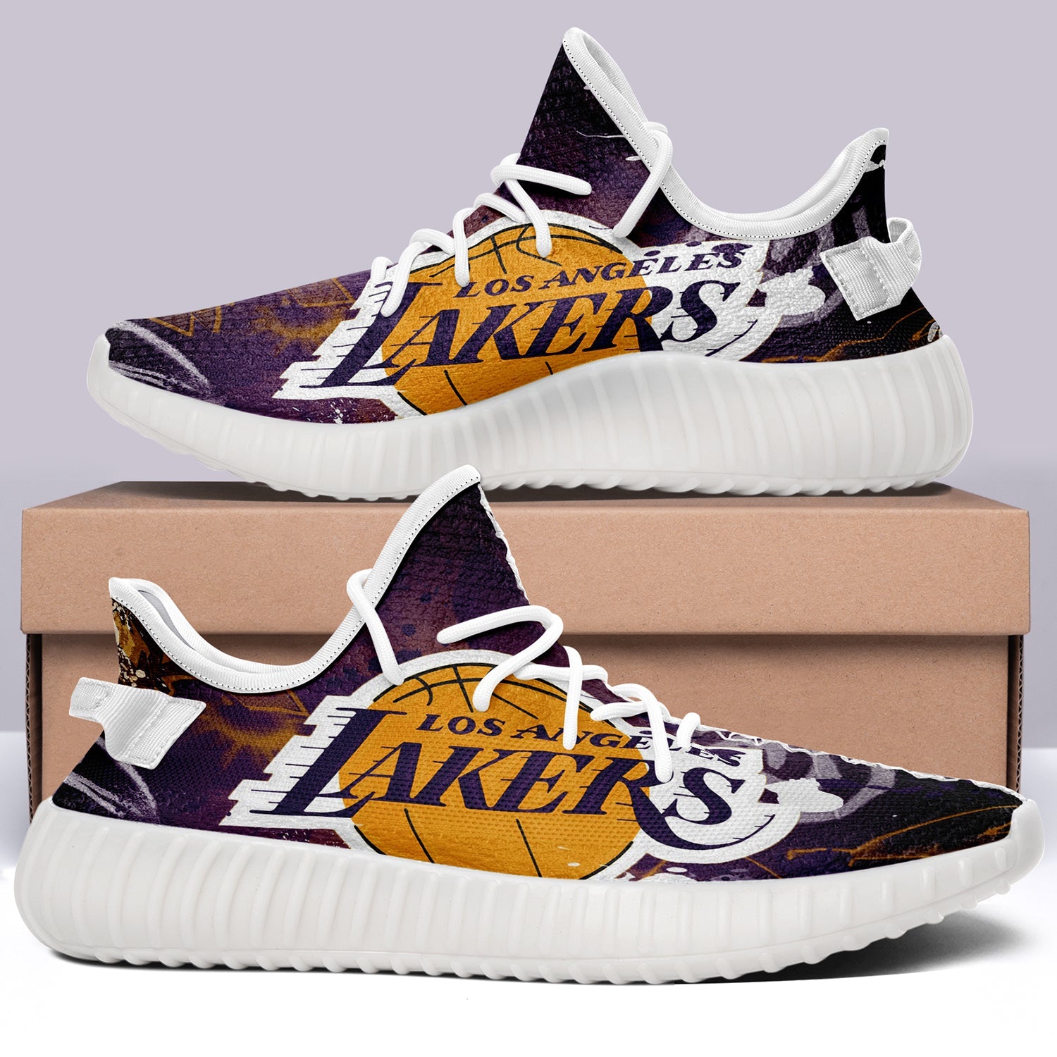 Los Angeles Lakers NBA 350v Yeezy Sneakers For Men Women Fans