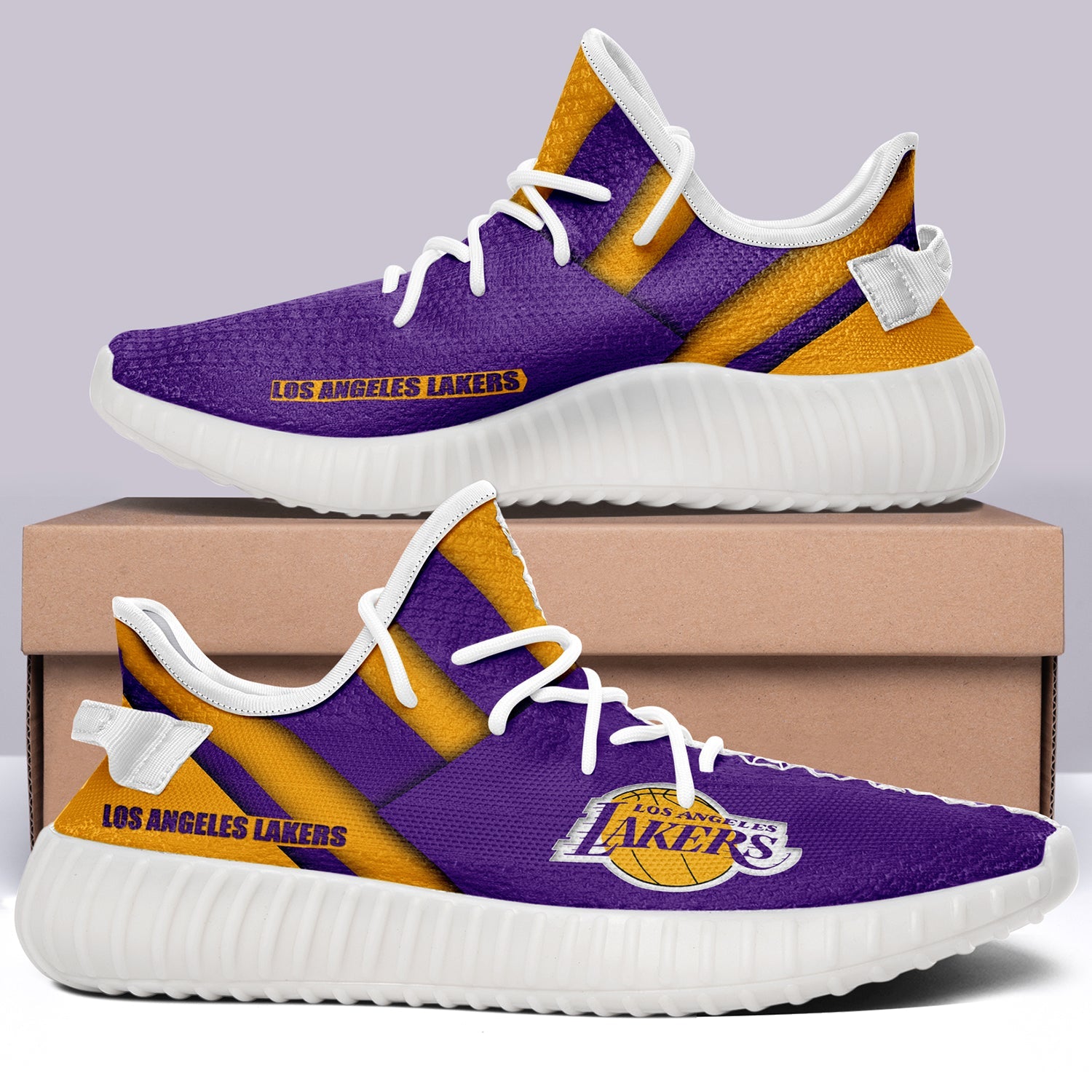 Los Angeles Lakers V8 NBA 350v Yeezy Sneakers For Men Women Fans