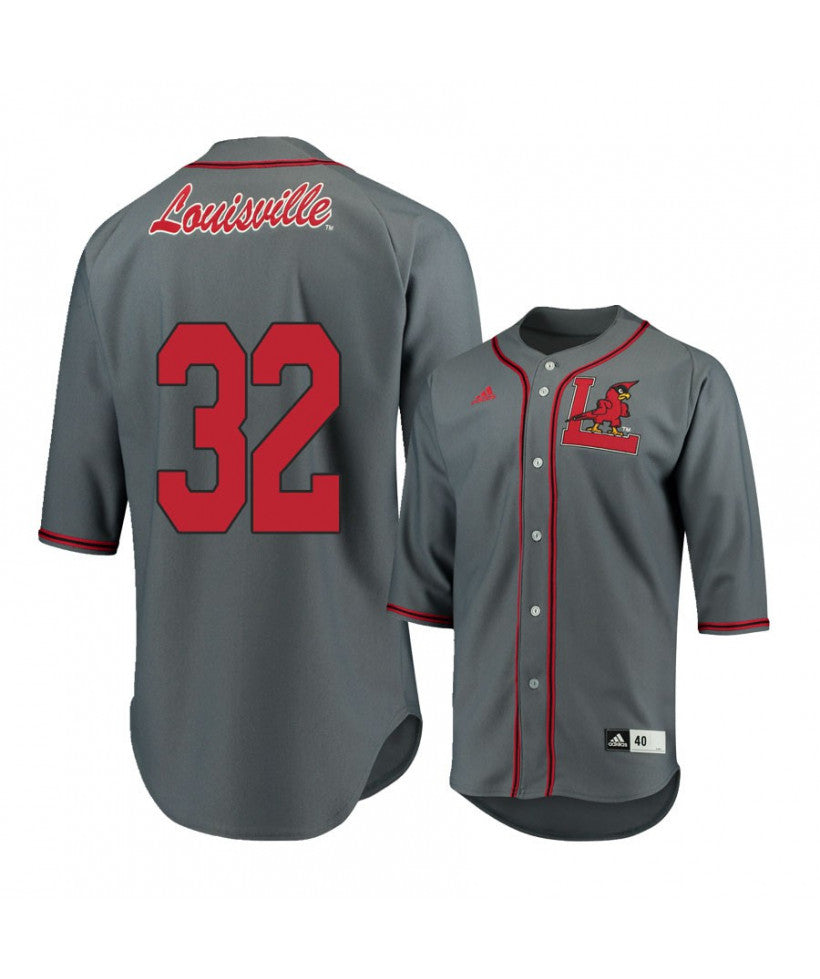 Louisville Cardinals 32 Henry Davis Gray Baseball Jersey