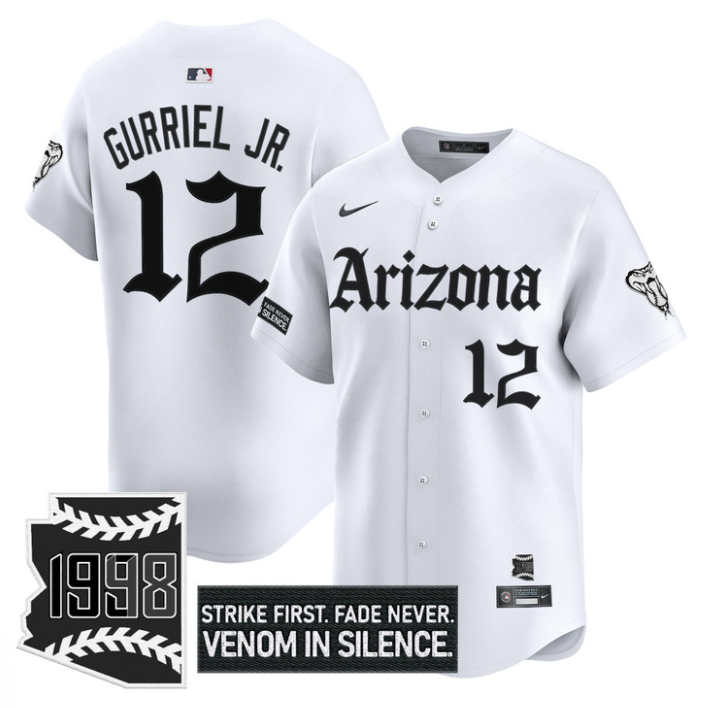 Lourdes Gurriel Jr Jersey #12 Arizona Diamondbacks Gothic Desert Fang White
