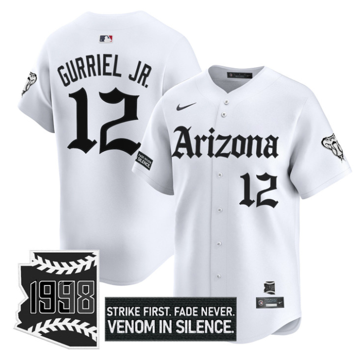 Lourdes Gurriel Jr Jersey #12 Arizona Diamondbacks Gothic Desert Fang White