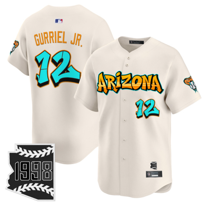 Lourdes Gurriel Jr Jersey #12 Arizona Diamondbacks Graffiti Desert Ink Cream