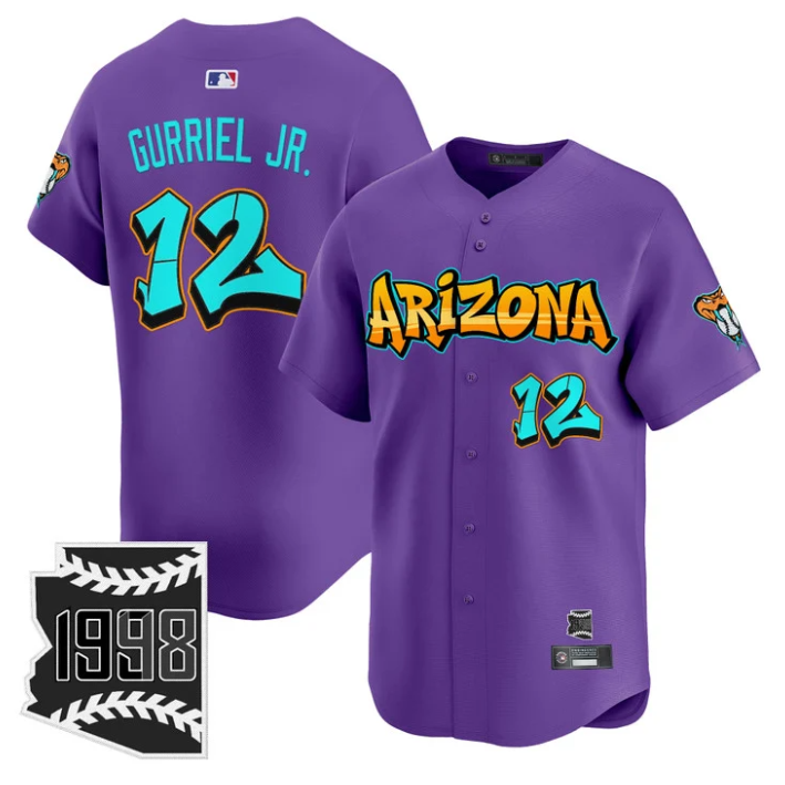 Lourdes Gurriel Jr Jersey #12 Arizona Diamondbacks Graffiti Desert Ink Purple