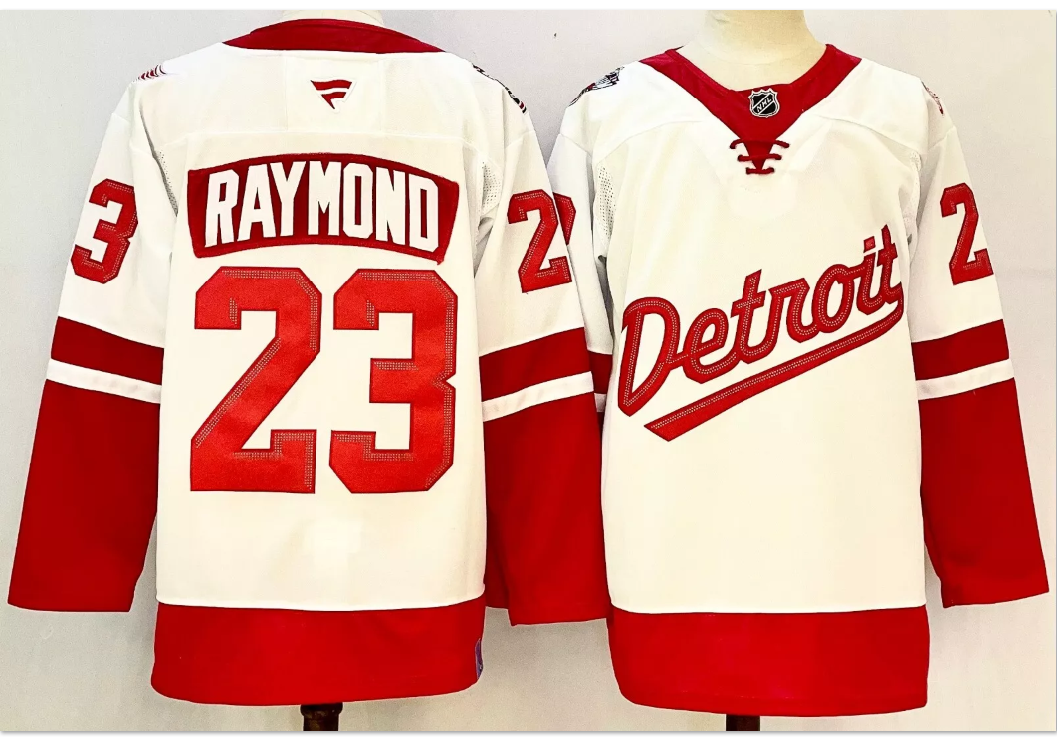 Lucas Raymond Jersey #23 Detroit Red Wings 2025 Stadium Series Stitched White