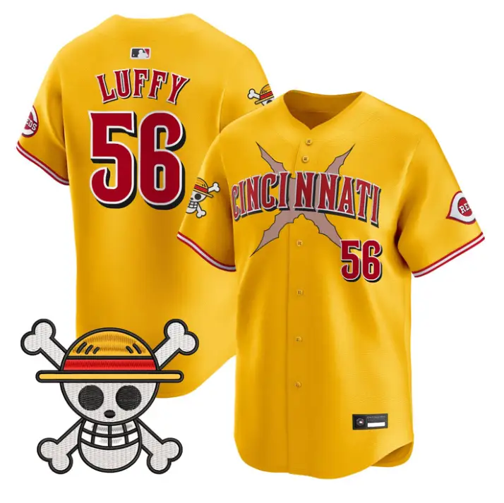 Luffy Jersey #56 Cincinnati Reds One Piece Vapor Premier Stitched